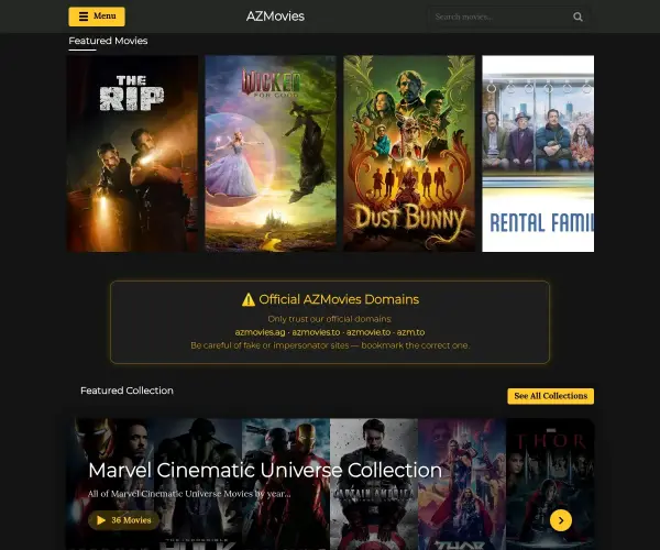 Screenshot of AZMovies